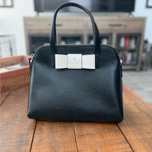 AUTHENTIC Kate Spade Black Satchel with White Accent